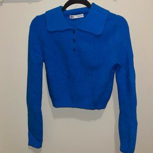 Zara Fuzzy Button-Up Sweater